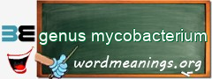 WordMeaning blackboard for genus mycobacterium